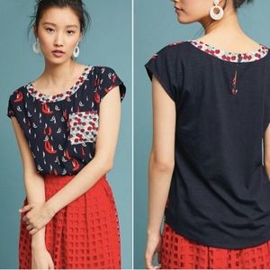 Anthropologie Porridge Sailboat Petani Tee XS